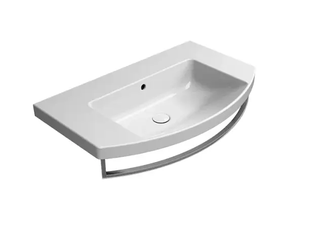 GSI Norm Раковина подвесная/встраиваемая 80x50 см, 1 отверстие, с переливом, цвет: белый глянцевый 8644111