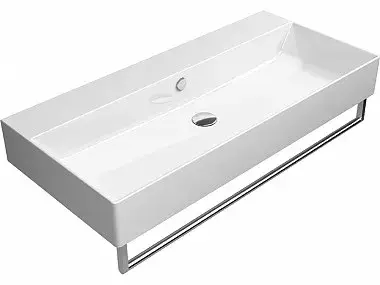 GSI Kube X Раковина подвесная/накладная 100x47 см, 1 отверстие, с переливом, цвет: белый глянцевый 9423111