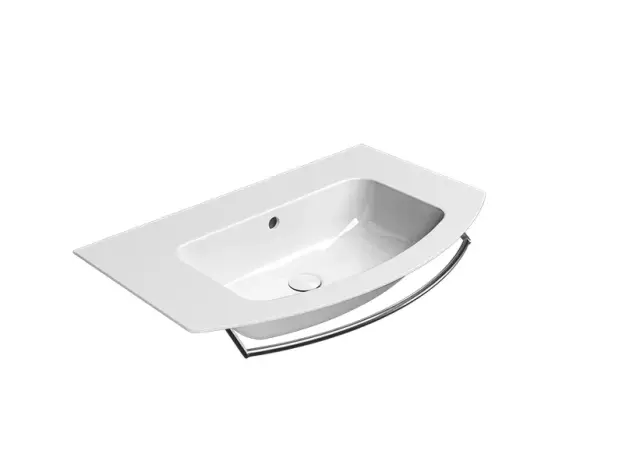 GSI Pura Раковина подвесная/накладная 82x49 см, 1 отверстие, с переливом, цвет: белый глянцевый 8826111