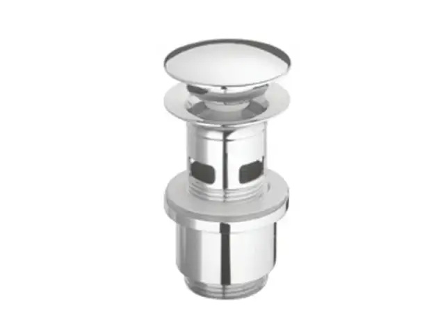 GSI Spares Донный клапан для раковины, управляемый нажатием, с переливом, цвет: хром PILL