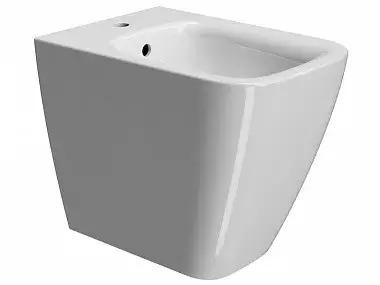 GSI Nubes Биде напольное, 1 отверстие под смеситель, перелив, без крепежа, цвет: белый глянцевый 9662111