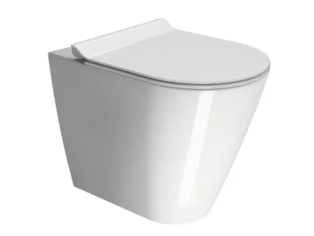 GSI Kube X Унитаз приставной 55x36 см безободковый, смыв swirlflush, цвет: белый глянцевый 941011