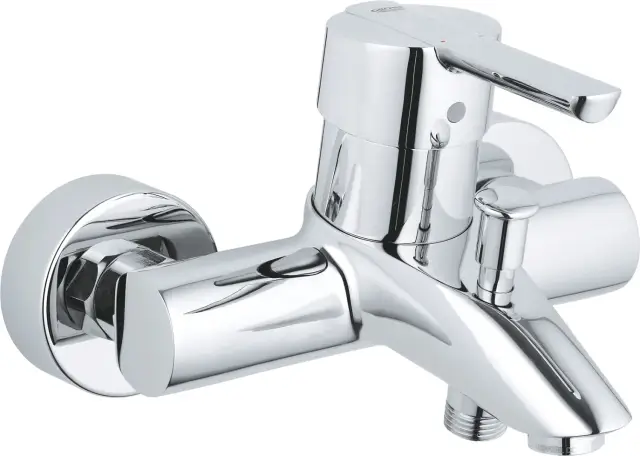 Grohe Feel Смеситель для ванны с душем на 2 отверстия, излив 15,3 см, цвет: хром 32269000