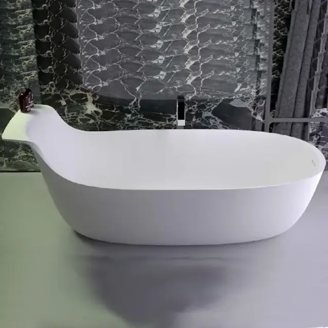 Knief Prime Ванна из K-Stone отдельностоящая 195х85 cм, со сливом-переливом, цвет: белый матовый 0600-010-01