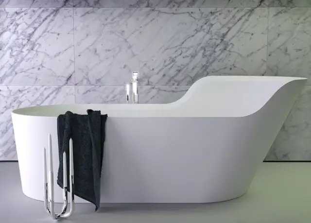 Knief Glow Ванна из K-Stone отдельностоящая 182х82 см, правая, со сливом, цвет: белый матовый 0600-061-01/R bi matt