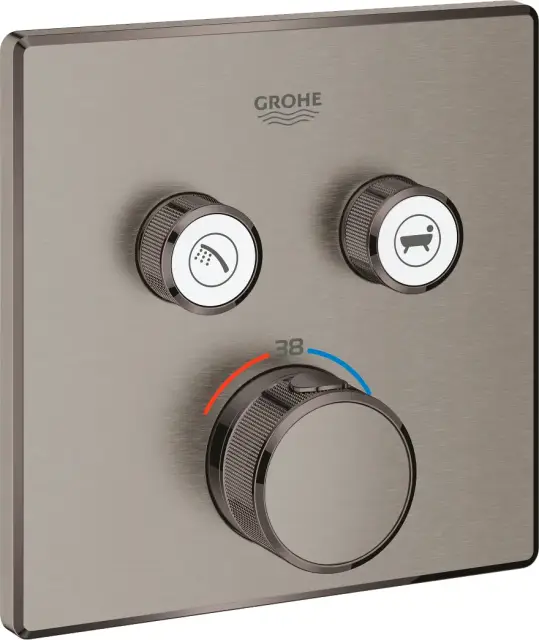 Grohe Grohtherm SmartControl Термостатический смеситель для ванны встраиваемый, цвет: темный графит 29124AL0