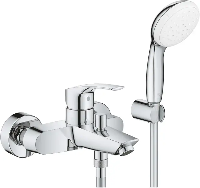 Grohe Eurosmart Смеситель для ванны с душем на 2 отверстия, излив 18,8 см, цвет: хром 33302003