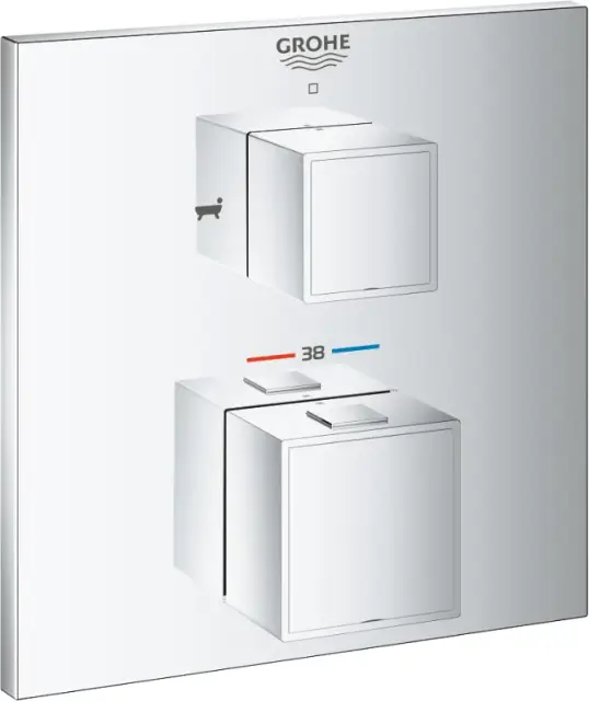 Grohe Grohtherm Cube Термостатический смеситель для ванны встраиваемый, на 3 потребителя, цвет: хром 24155000