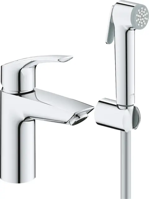 Grohe Eurosmart Смеситель для раковины с гигиеническим душем, цвет: хром 23124003
