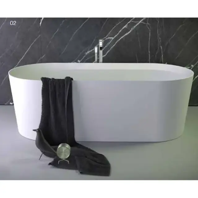 Knief Pearl Ванна из K-Stone отдельностоящая 172x81 см, со сливом-переливом, цвет: белый матовый 0600-052-01