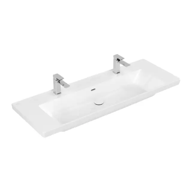Villeroy & Boch Subway 3.0 Раковина 130х47х17 см, 2 отв., подвесная, цвет: альпийский белый 4A70D4R1