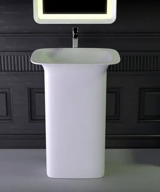 Knief Glam Раковина напольная 60х45х86h cм, K-Stone, выпуск в стену, цвет: белый матовый 0600-082-01WA