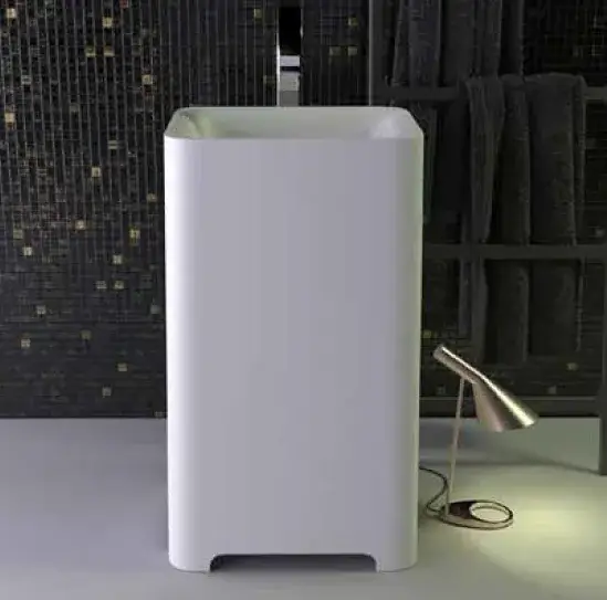 Knief Glam Раковина чаша 60х45х116h cм, K-Stone, без отверстия под смеситель, цвет: белый матовый 0600-083-01