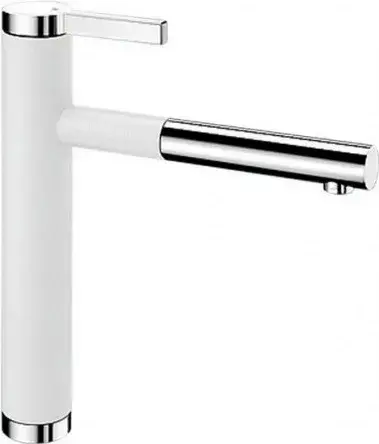 Blanco Linee-S Смеситель для кухни с выдвижгным изливом, цвет: белый/хром 518441