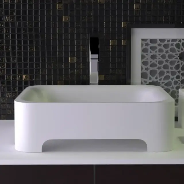 Knief Feel Раковина чаша 50х40х15h см, K-Stone, без отверстия под смеситель, цвет: белый матовый 0600-023-01 bi matt