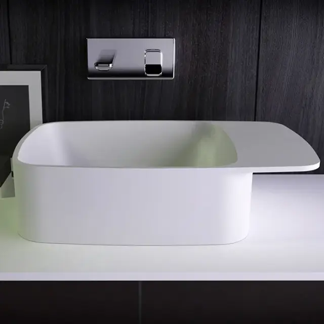 Knief Pride Раковина чаша 67х40х15h см, K-Stone, без отверстия под смеситель, цвет: белый матовый 0600-073-01