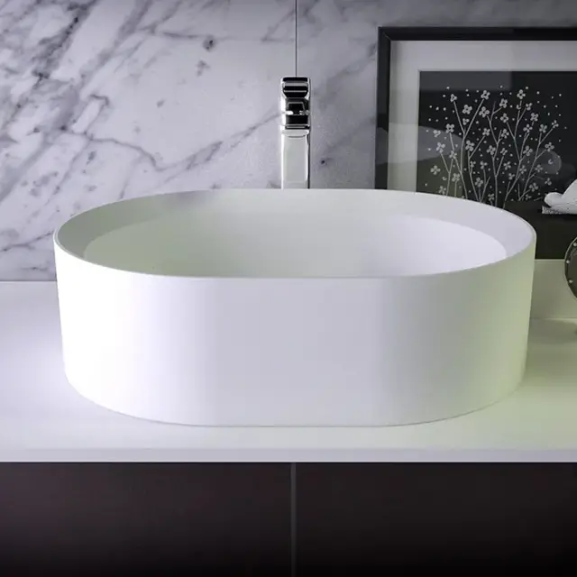 Knief Glow Раковина чаша 55х40х15h см, K-Stone, без перелива, цвет: белый матовый 0600-066-01/bi matt