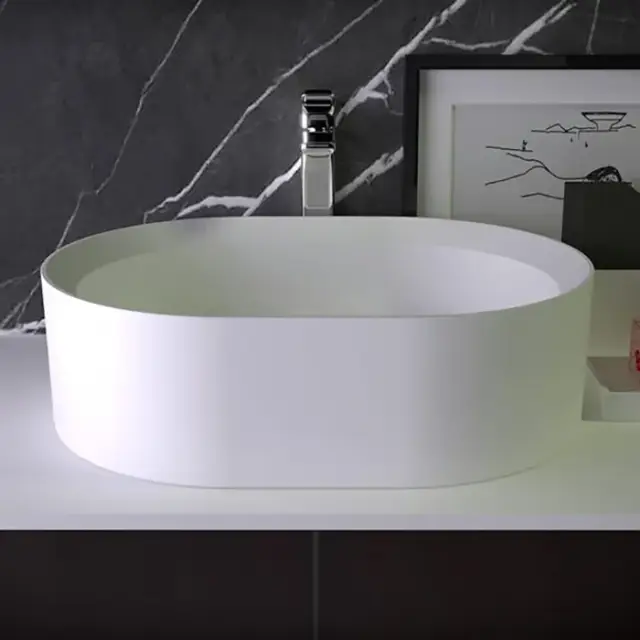 Knief Pearl Раковина чаша 50х40х15h см, K-Stone, без перелива, цвет: белый матовый 0600-053-01/bi matt