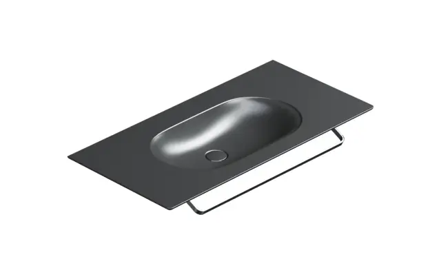 Catalano Sfera Раковина подвесная 100x50 см, без перелива, покрытие Cataglaze, цвет: черный матовый 0521010022