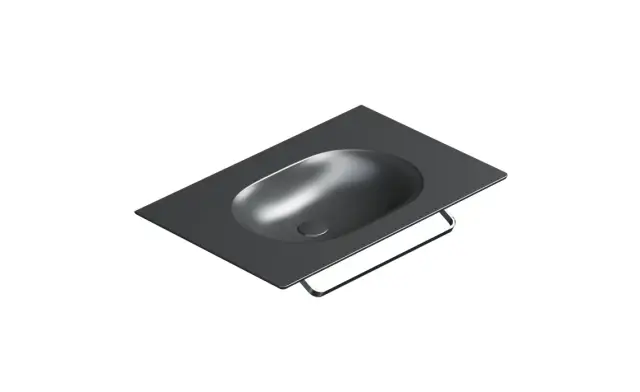 Catalano Sfera Раковина подвесная 75x50 см, без перелива, покрытие Cataglaze, цвет: черный матовый 0520760022