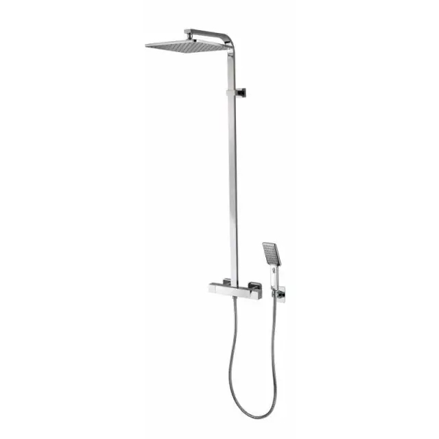 Bossini Cosmo Душевая стойка: смеситель, ручной и верхний душ, 1 вид струи, шланг, цвет: chrome L40003.030
