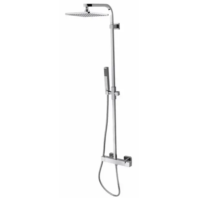 Bossini Cosmo Душевая стойка: смеситель, ручной и верхний душ, 1 вид струи, шланг, цвет: chrome L30006.030