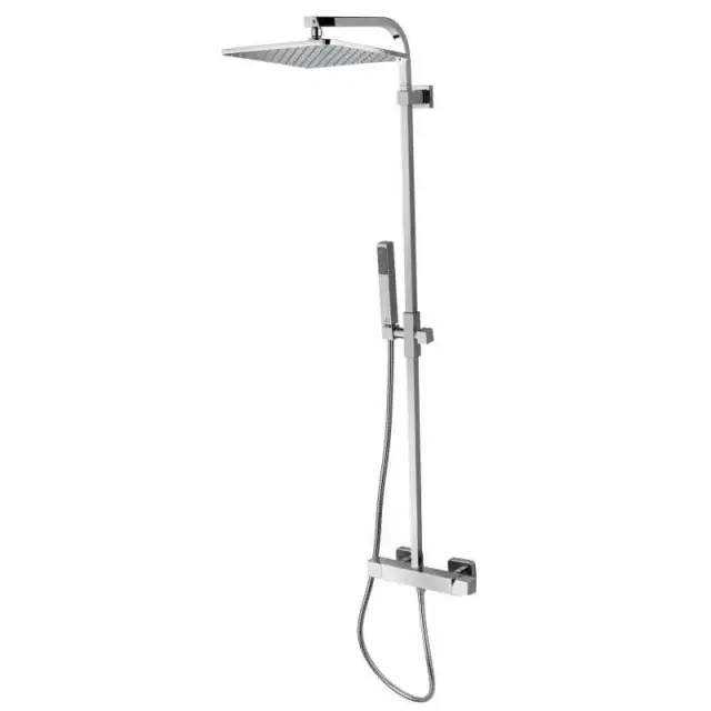 Bossini Cosmo Душевая стойка: смеситель, ручной и верхний душ, 1 вид струи, шланг, цвет: chrome L30007.030