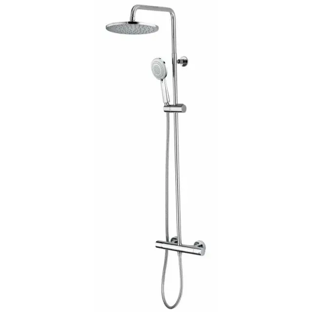 Bossini Cosmo Душевая стойка: смеситель, ручной и верхний душ, 2 вида струи, шланг, цвет: chrome L10003.030