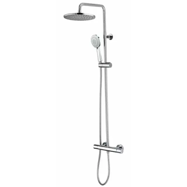 Bossini Cosmo Душевая стойка: смеситель, ручной и верхний душ, 2 вида струи, шланг, цвет: chrome L10014.030