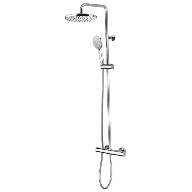 Bossini Oki Душевая стойка: смеситель, ручной и верхний душ, 2 вида струи, шланг, цвет: chrome L10007.030