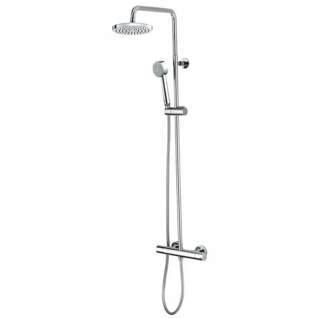 Bossini Elios Душевая стойка: смеситель, ручной и верхний душ, 1 вид струи, шланг, цвет: chrome L10020.030