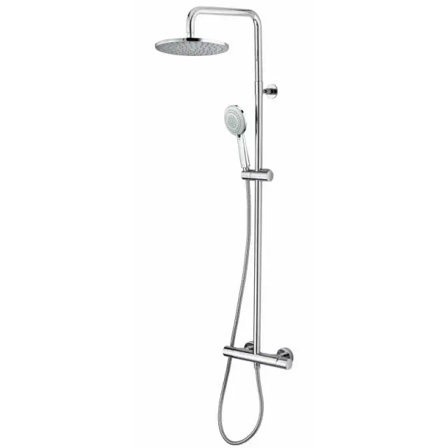 Bossini Cosmo Душевая стойка: смеситель, ручной и верхний душ, 2 вида струи, шланг, цвет: chrome L20005.030