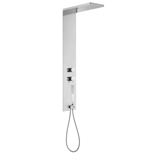 Bossini Manhattan Душевая панель с термостатом - ручной и верхний душ, 3 вида струи, цвет: chrome L00928.030