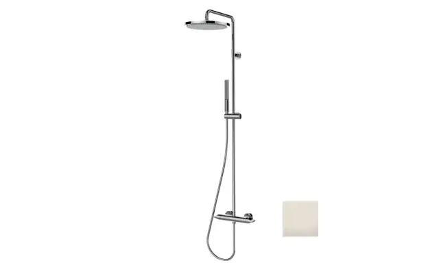 Bossini Apice Душевая стойка: смеситель, руч. и верхний душ, 2 вида струи, шланг, цвет: satin nickel L10508.094