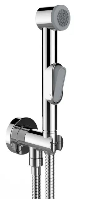 Bossini Macan Гигиенический комплект: ручной душ 1 вид струи, держатель, шланг, цвет: chrome C69050B.030