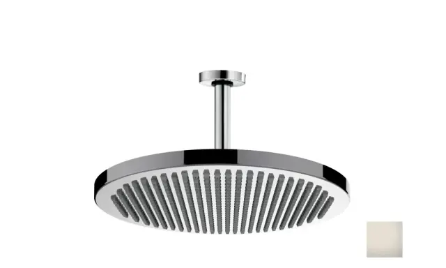 Bossini Apice Верхний душ d28 см, 1 вид струи, кронштейн потолочный 23,7 см, цвет: satin nickel H31430D.094