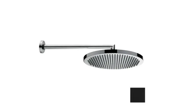 Bossini Apice Верхний душ d28 см, 1 вид струи, кронштейн настенный 33 см, цвет: mat black H70430H.073