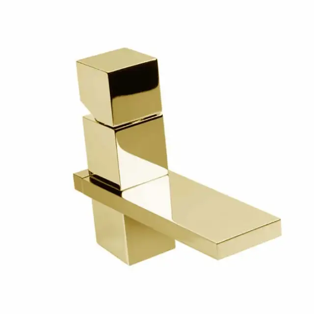 Bossini Cube Смеситель для раковины на 1 отверстие, c заглушкой, цвет: gold Z004301.021