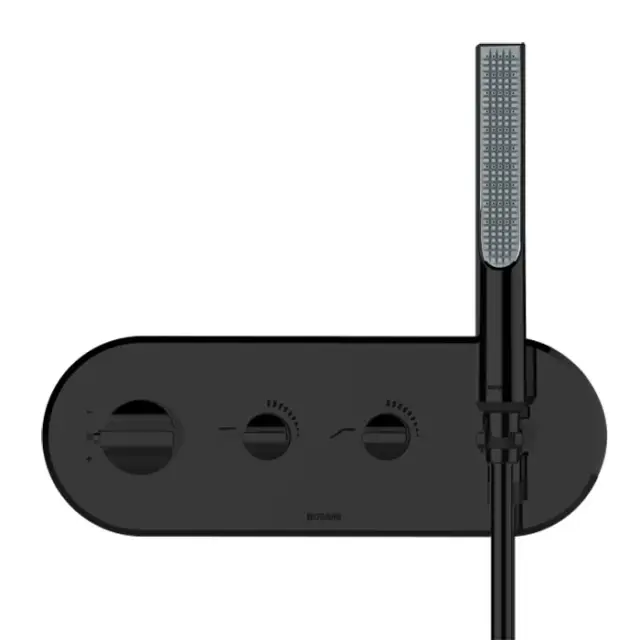 Bossini Apice Наружная часть терм. смесителя из стены на 2 потребителя, цвет: mat black Z00523.073