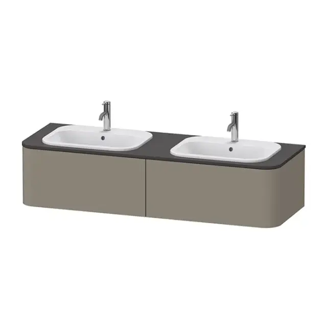 Duravit Happy D.2 Plus Тумба подв. 35,4x160xh55 cм, 2 ящика , цвет stone grey satin matt HP4956B9292
