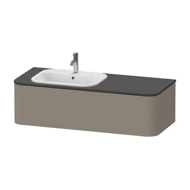 Duravit Happy D.2 Plus Тумба подв. 35,4x130xh55 cм, SX, цвет stone grey satin matt HP4952L9292