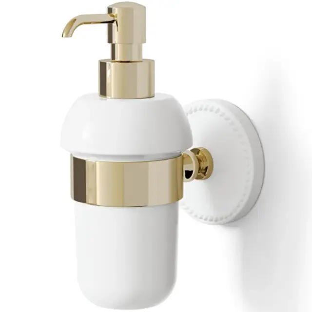 Devon&Devon Dorothy Дозатор для жидкого мыла подвесной, керамическая колба, цвет: светлое золото DOR430OT