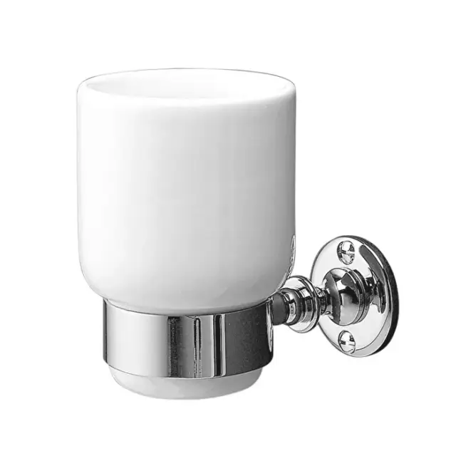 Devon&Devon First Class Стакан подвесной керамический с держателем, цвет: хром DD33070CR