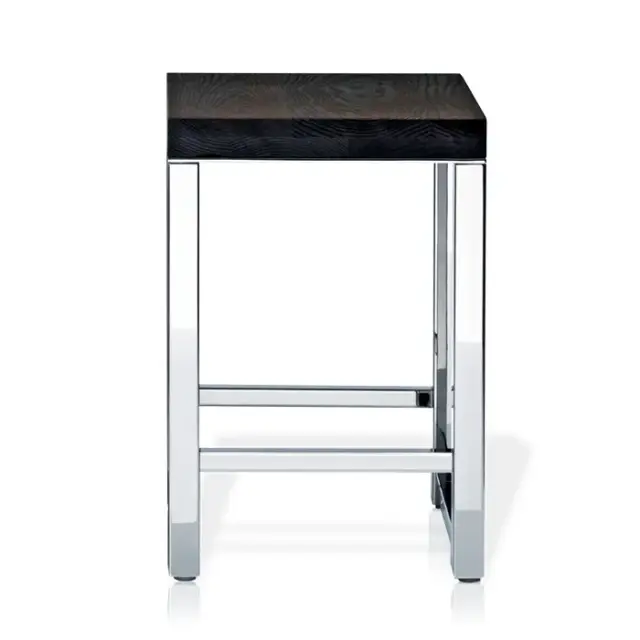 Decor Walther Wood HO Табурет 30x30xh44 см, цвет сталь полированная темный ясень 0926785
