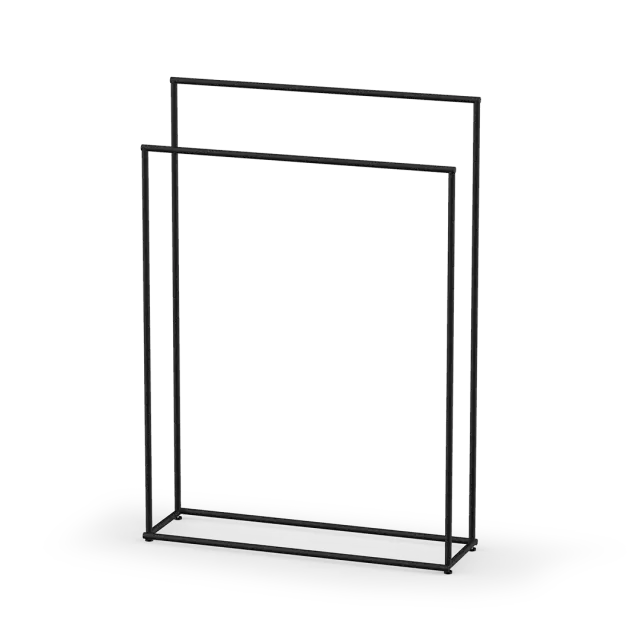 Decor Walther Mikado Полотенцедержатель 86 см, напольный, двойной, цвет: черный матовый 0523060