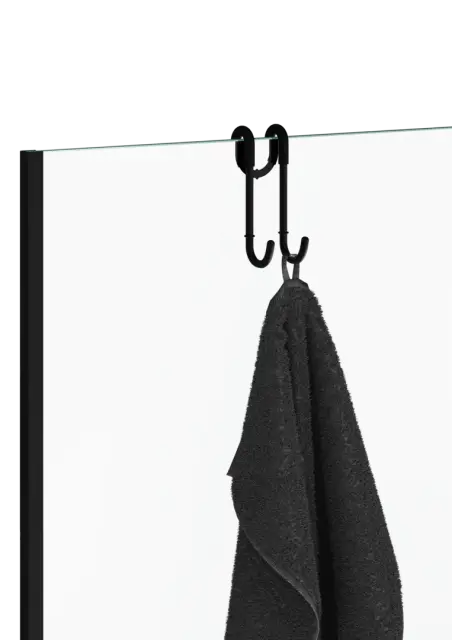 Decor Walther DH 1 Крючок двойной на стекло душевой кабины, цвет: Nero Opaco 0900660