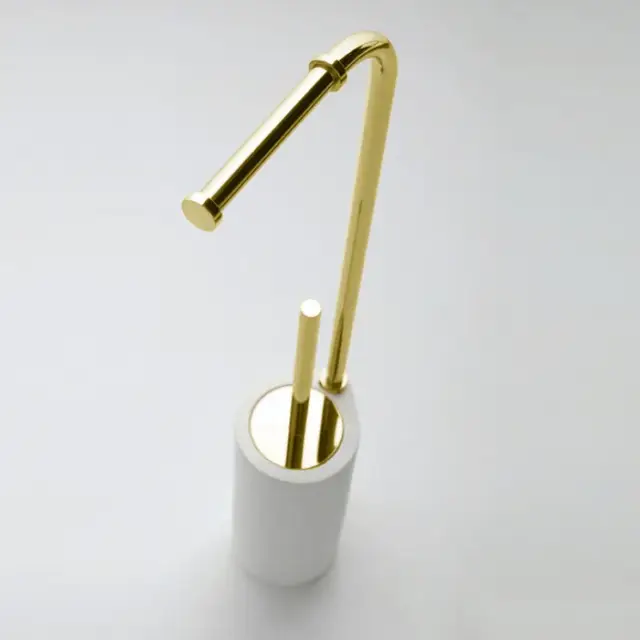 Bertocci Goccia Напольная стойка с ершиком и бумагодерж. 15,7хd10хh65 см, цвет золото 104 8120 5000