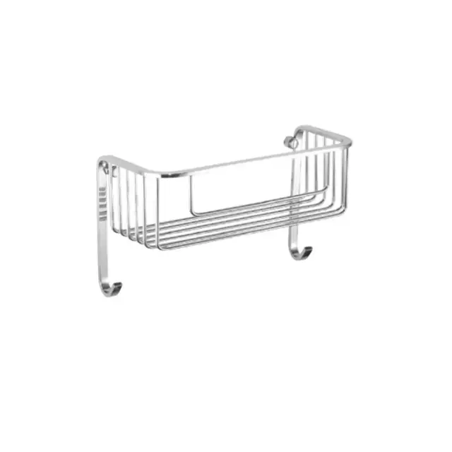 Bertocci Baskets Полка-сетка для душа 40х8,5хh12 см, с двумя крючками, цвет: хром 104 0165 0000