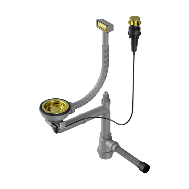 Omoikiri WK-1-A-LG Арматура для одночашевых моек с прямоуг. переливом цвет: светлое золото 4956469