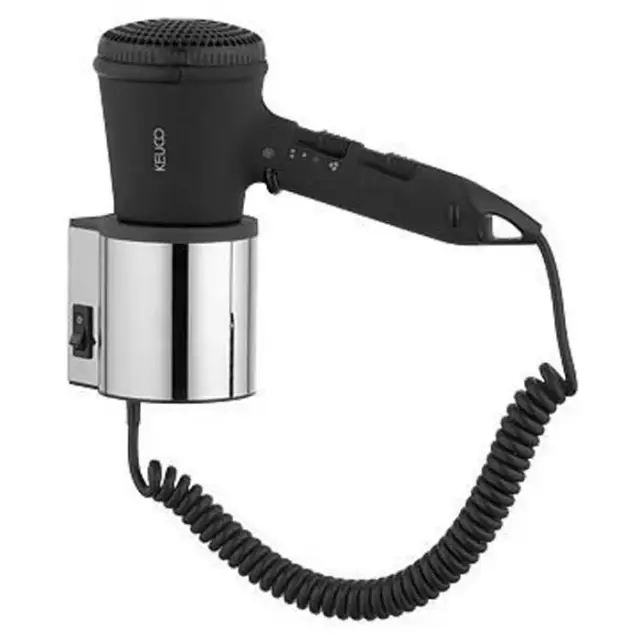 Keuco Plan Фен с настенным креплением, 230 В, цвет хром/темно-серый 14995 010037